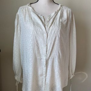 True Religion ivory button down blouse